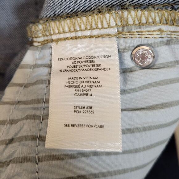 CABI #6281 two tone high low mid rise crop raw‎ hem jeans 10 - Picture 6 of 11